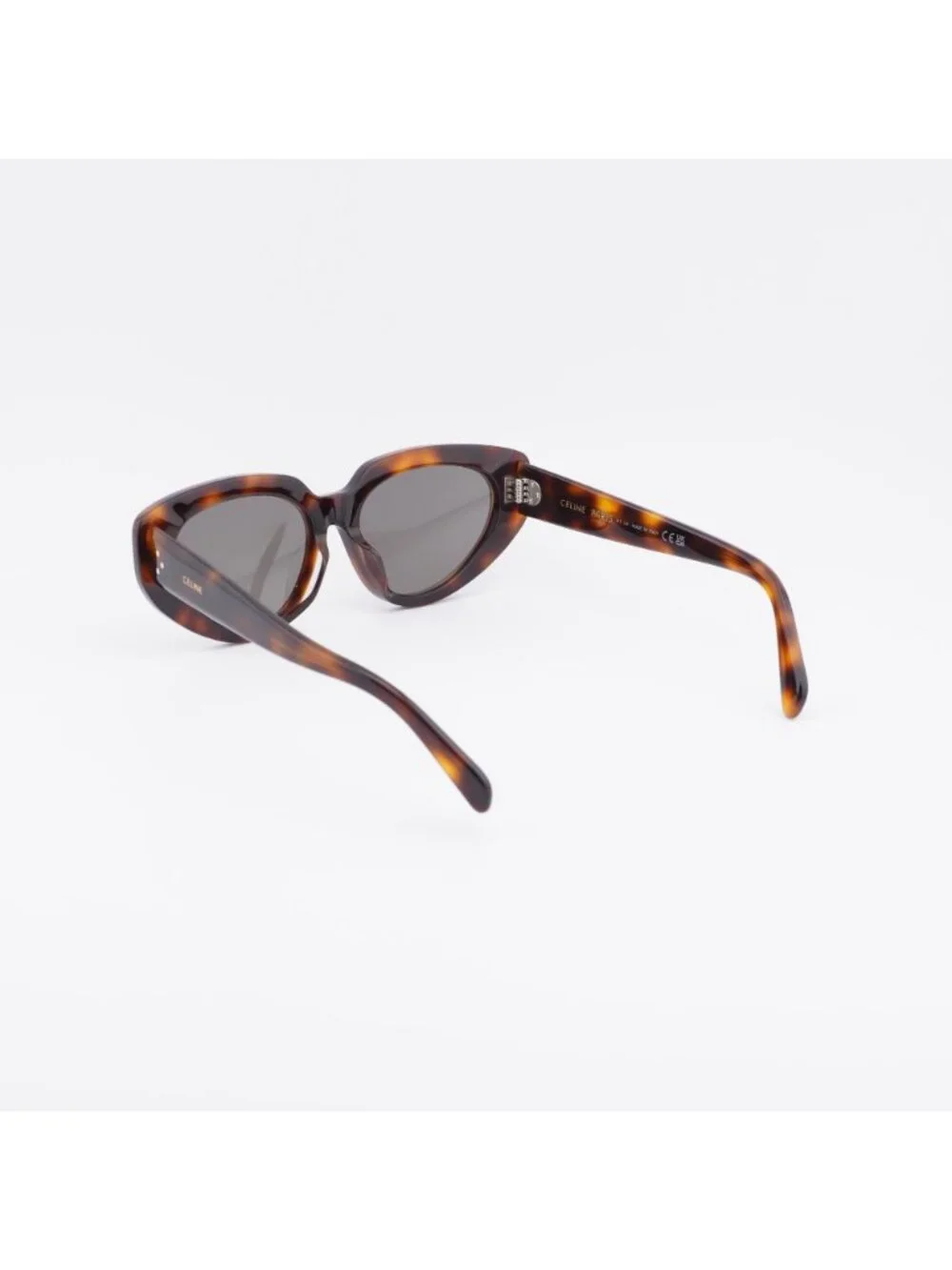 Celine CL40286F 53A Sunglasses Havana Cat Eye Frame, Grey Lenses